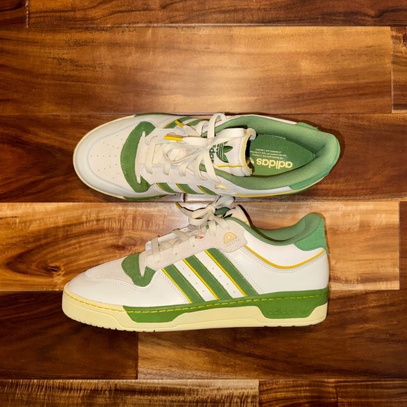SOLD❗️- Adidas Rivalry Low 86 Crew Green/Hazy Yellow FZ6318 - Size 12.5 - Picture 2 of 16
